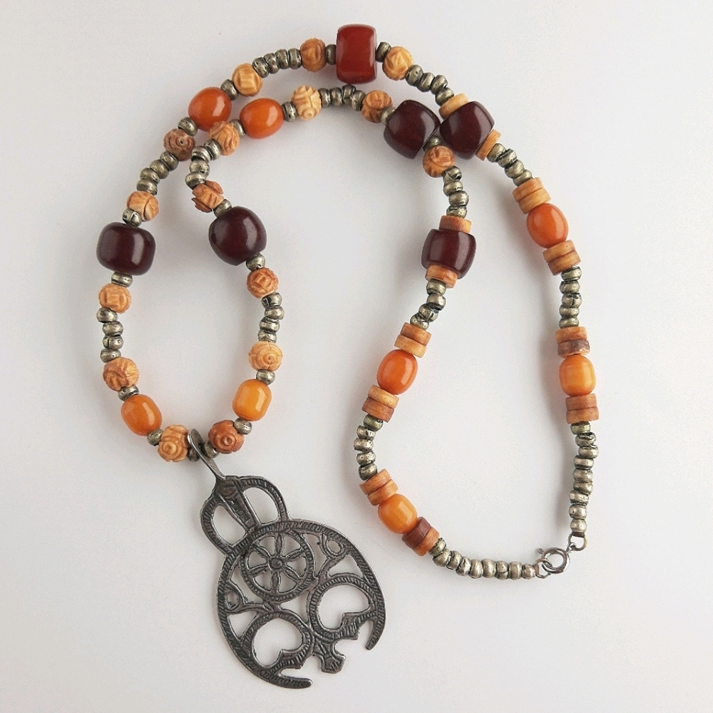 Vintage Beaded Boho Tribal Necklace